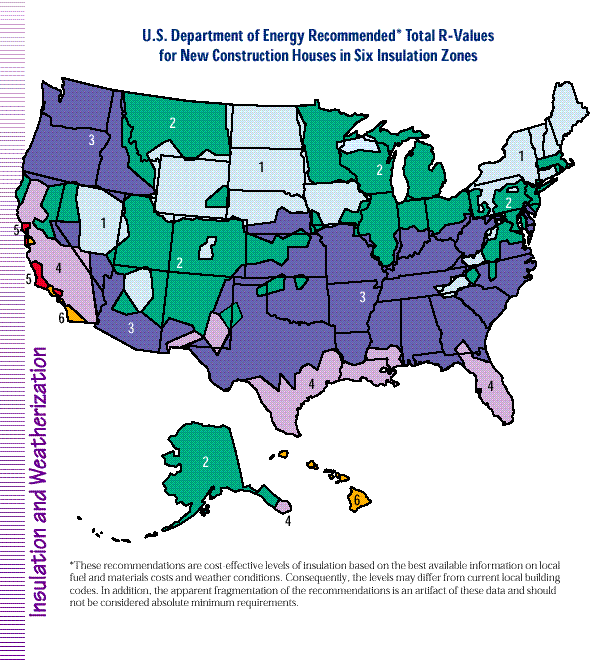Recommended Home Insulation R–Values